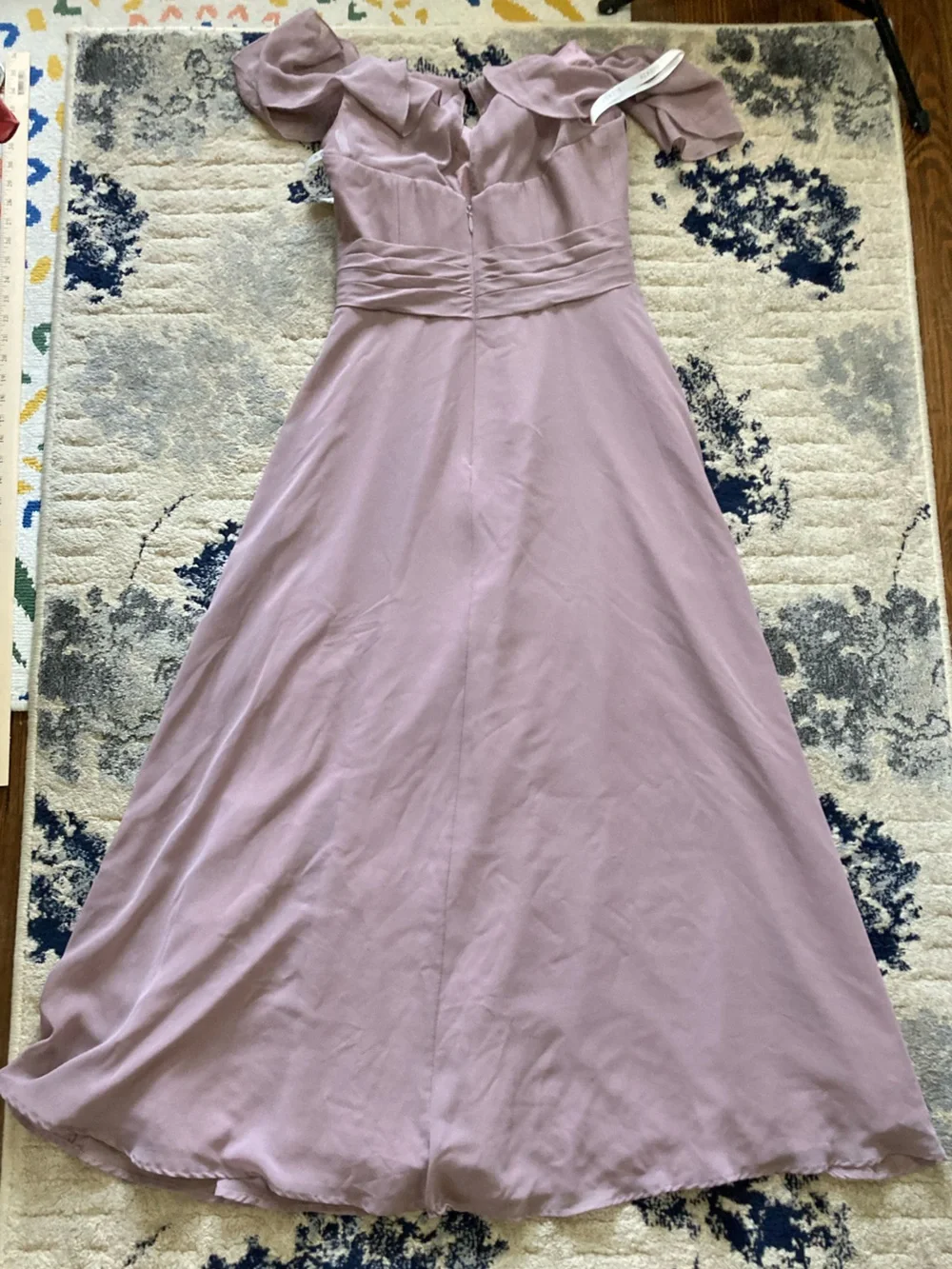 Azazie Lavender Chiffon Off-Shoulder Maxi Dress - Picture 2 of 3